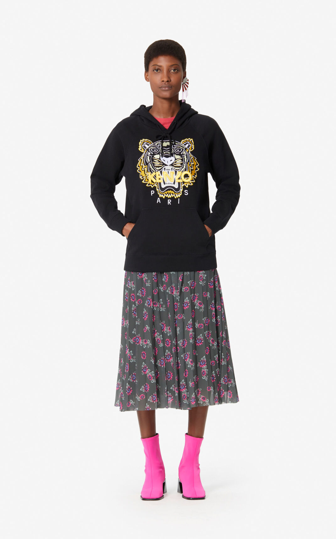 Sweat A Capuche Kenzo Femme Tiger Noir HKUBE-8507